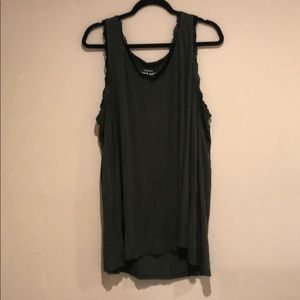 Torrid Army Green Lace Trim Flowy Tank Top